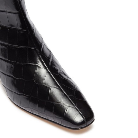 NEW LoQ Matea Crocodile Embossed Leather Ankle Boots Sz. 36 (US 5.5) - Picture 7 of 9